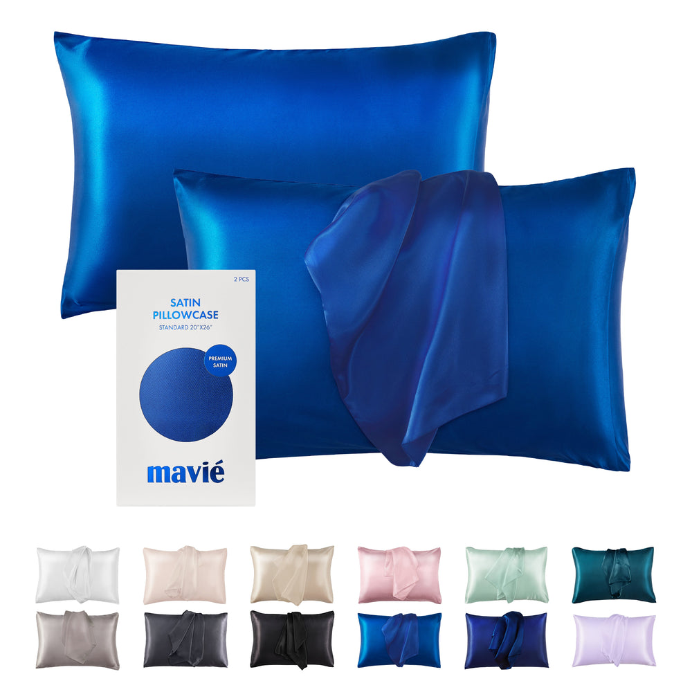 Satin Pillowcase Set of 2 – Standard Size 20” x 26”__Navy