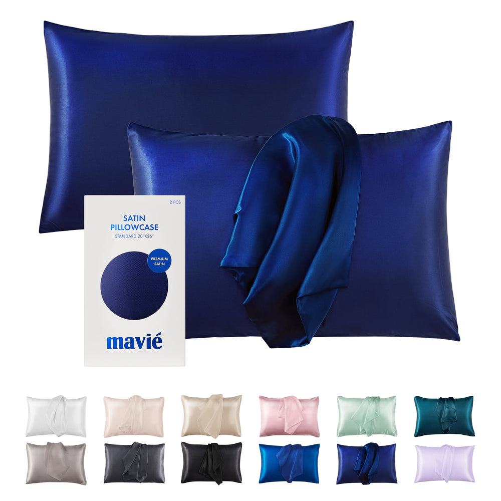 Satin Pillowcase Set of 2 – Standard Size 20” x 26”__Moon Indigo