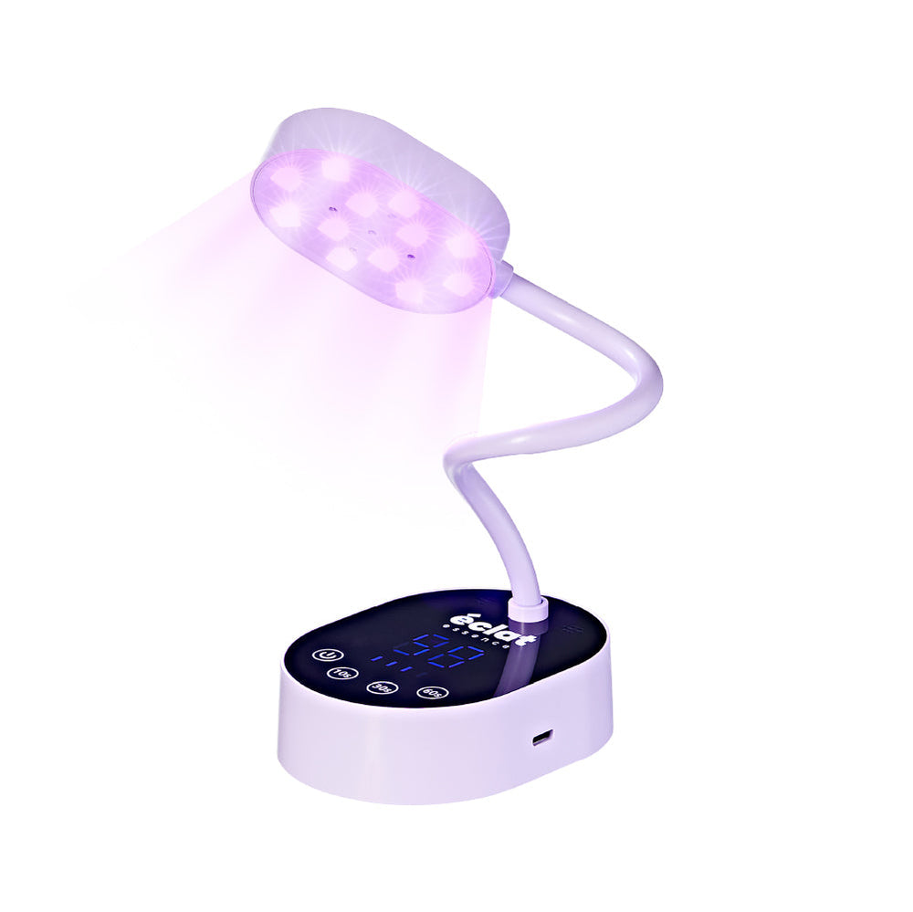 Flash Cure Lamp for Gel Nail Polish – 36W Rechargeable LED Mini UV Light with Gooseneck__Purple
