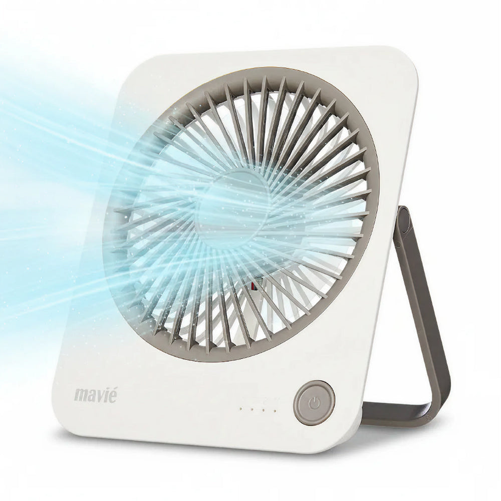 Small Desk Fan, Rechargeable Quiet Mini Personal Fan, 180° Foldable & Cordless Design, Ultra Thin & Portable, 4 Speeds, Long Battery Life, Travel Essential for Office, Home, Bedroom__White