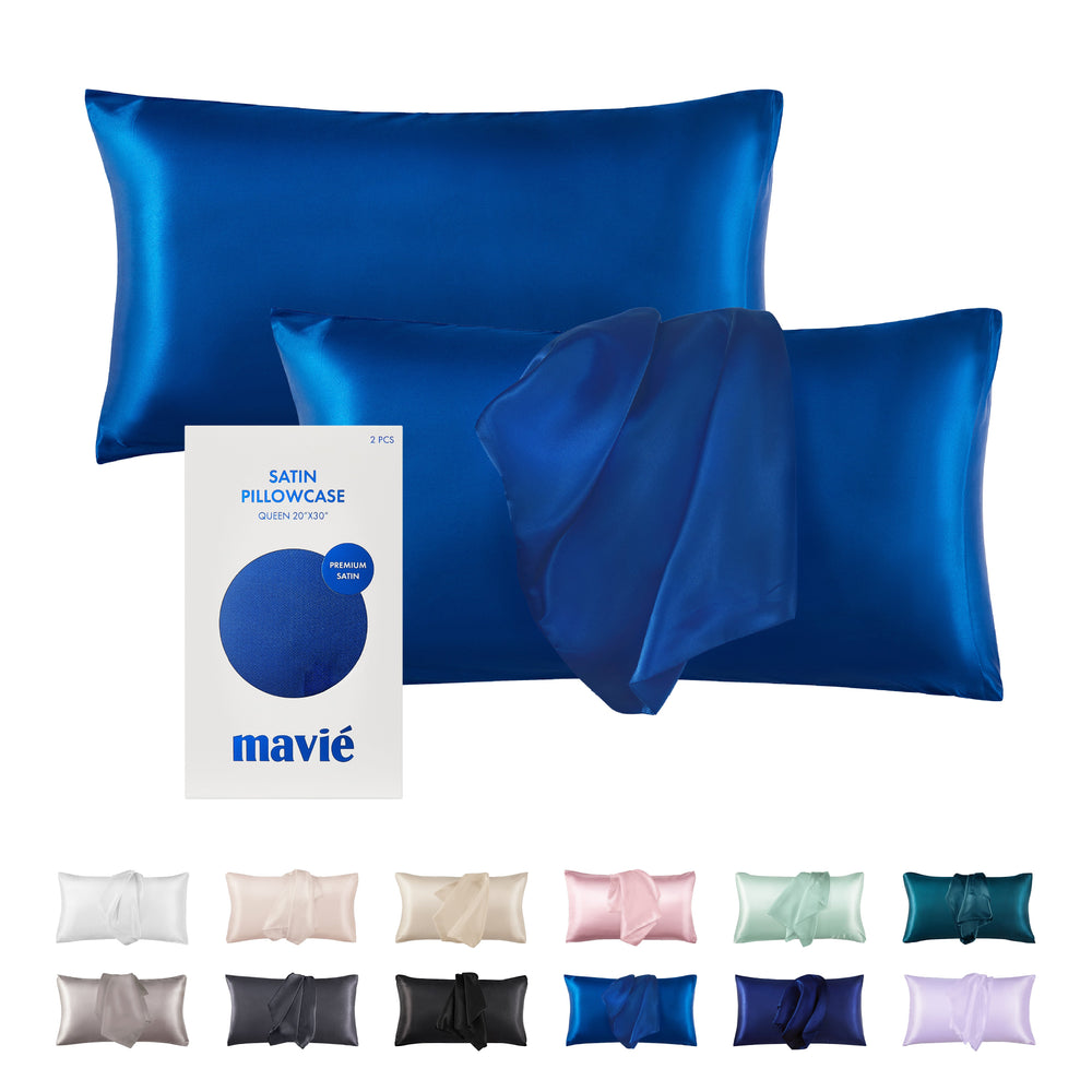 Satin Pillowcase Set of 2 – Queen Size 20" x 30"__Navy