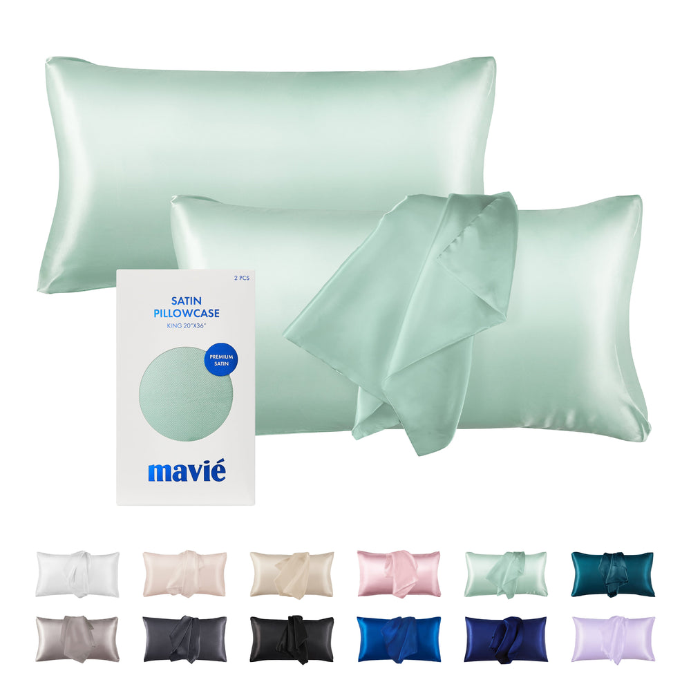 Satin Pillowcase Set of 2 – King Size 20" x 36"__Sage Green