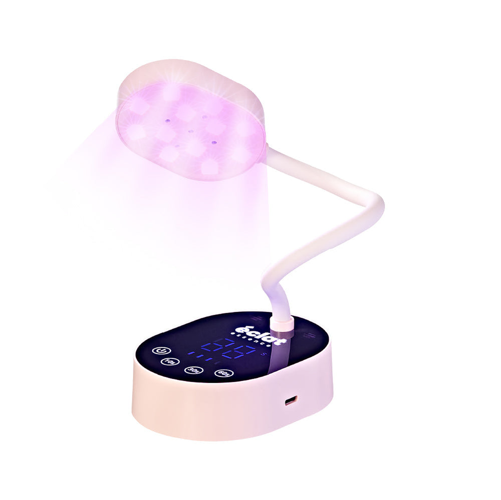 Flash Cure Lamp for Gel Nail Polish – 36W Rechargeable LED Mini UV Light with Gooseneck__Pink